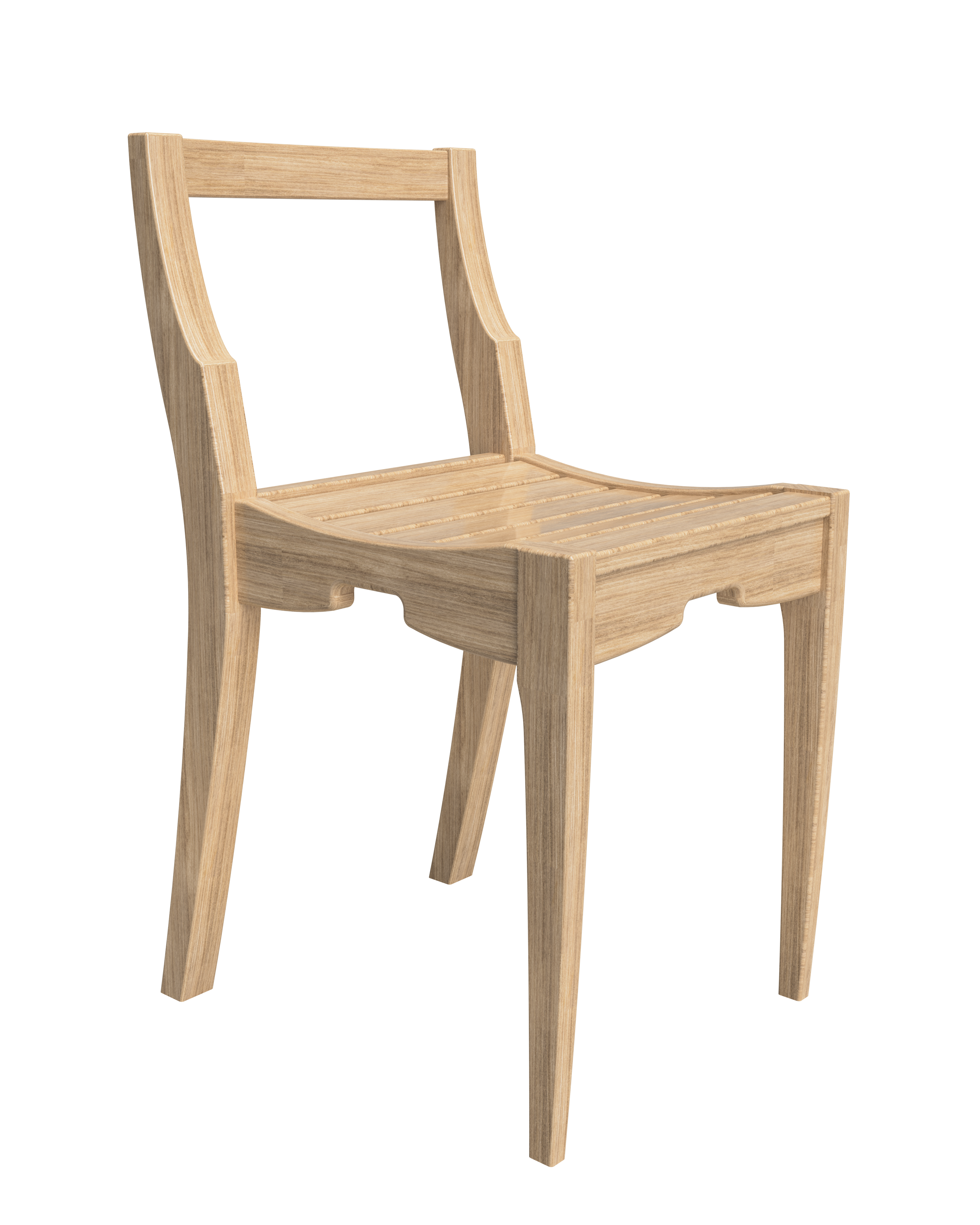 Wood chair 3d