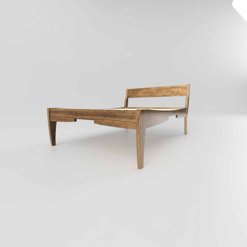 front left of mathewson standard walnut king bed frame