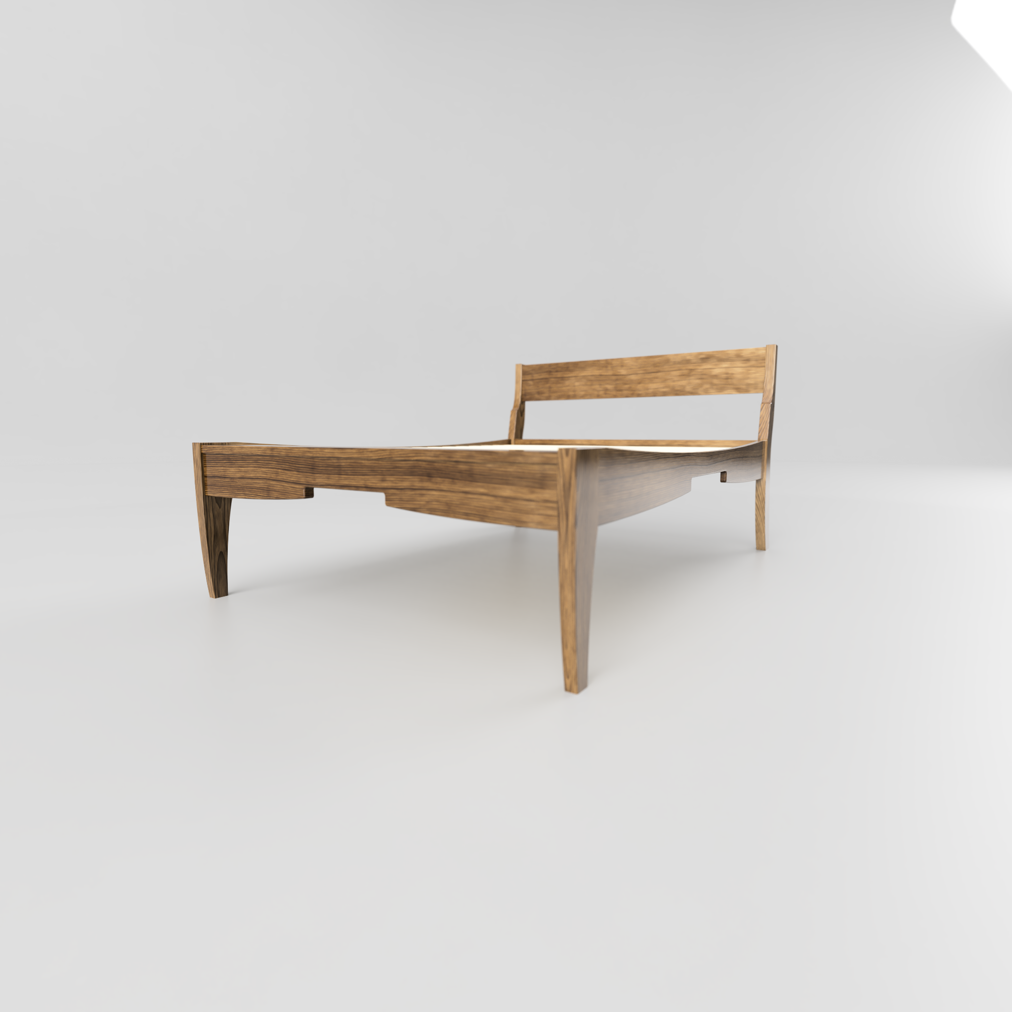 front left of mathewson standard walnut king bed frame