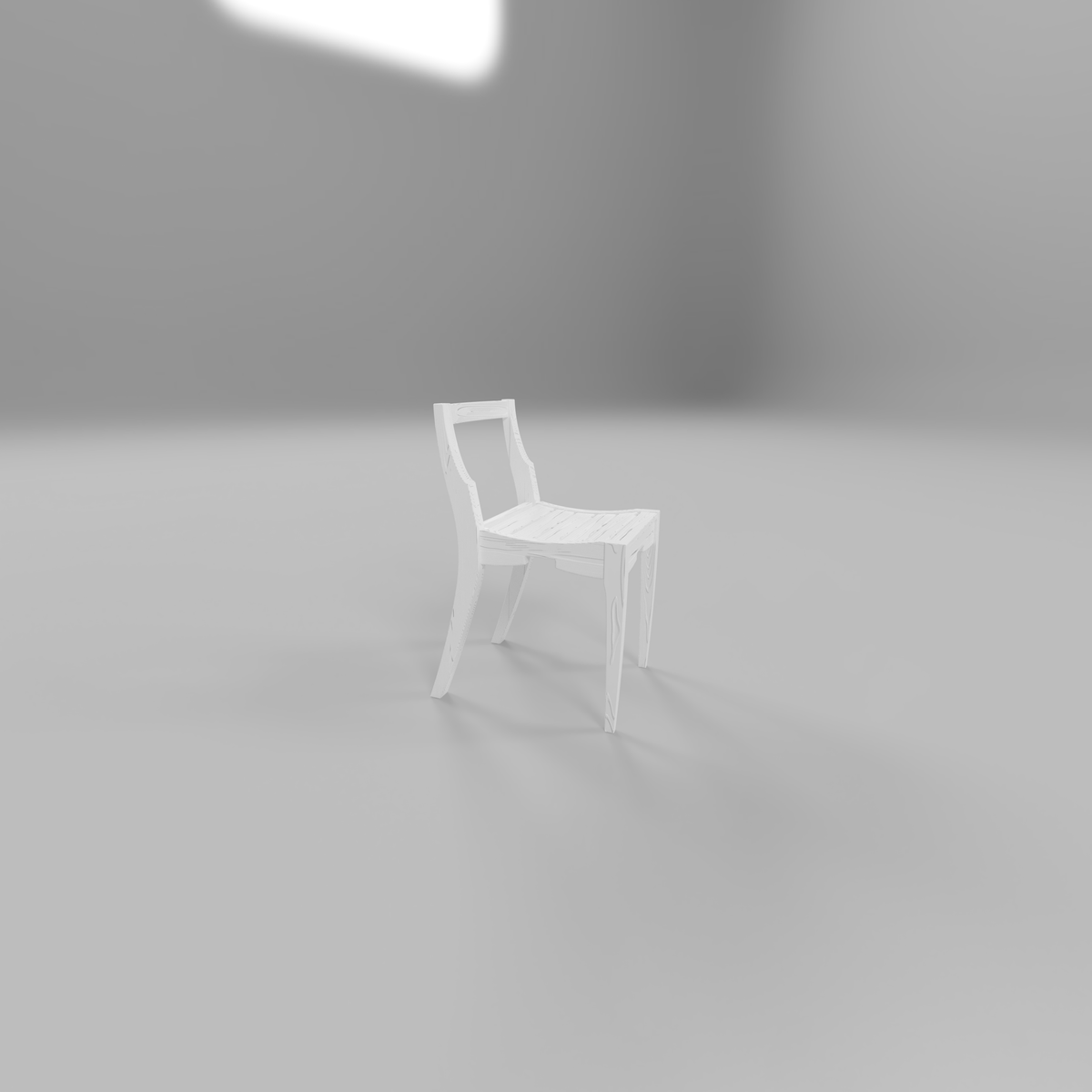 side view white chair