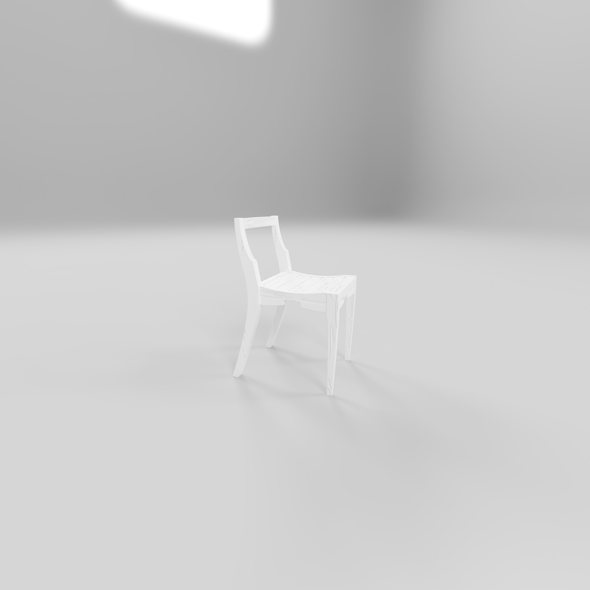 side view of white chair 3d