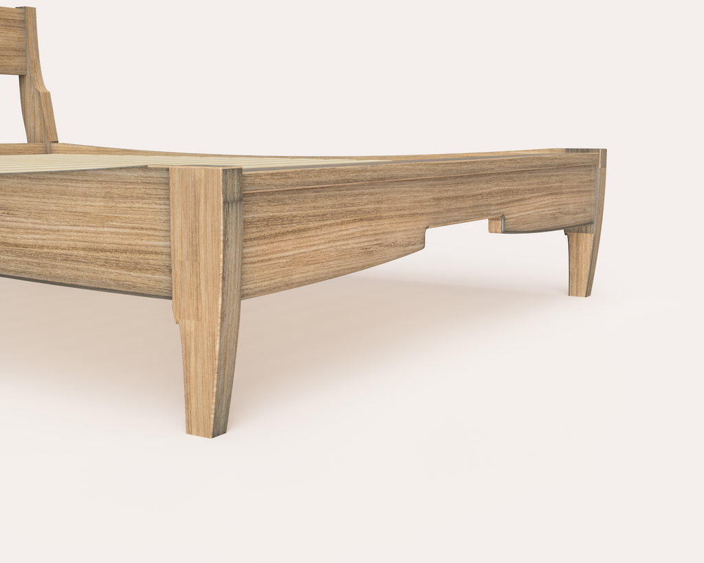 close up of mathewson standard hickory bed frame